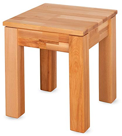 Schwarzwald Massivholz Hocker Emma Buche Natur geölt, 36 x 36 x 45 cm, bis 150 kg