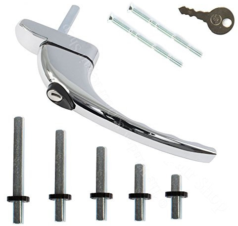 Chrome - UPVC Universal Inline Espag Lockable Window Handle Smart Spindle