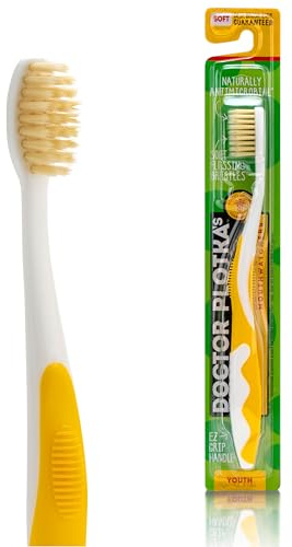 Munvatten Doctor Plotka's munklockor antimikrobiell floss borst silver tandborste, ungdom, gul