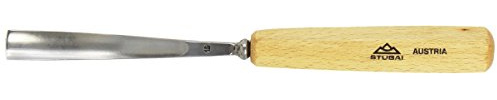 Stubai gebogenes Hohleisen 16 mm – professionelles Schnitzeisen Form 16 für Reliefs, Figuren und großflächigere Holzschnitzarbeiten