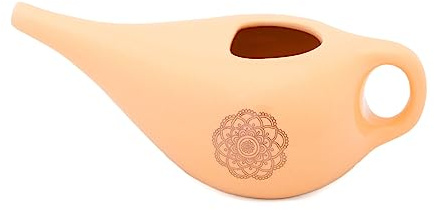 Bodhi NETI POT Nasenspülkännchen| Keramik Neti Kännchen mit Mandala (gold) | Kanne für Nasenspülung | Nasendusche | Nethi Pot - Nethi Topf