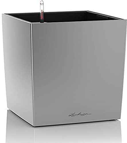 LECHUZA CUBE Premium 40 silber metallic 16368