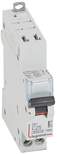 407716 Disjoncteur Unipolaire + Neutre 25a - 1p+n Courbe C - 6/10ka - Automatique Et Vis - Legrand Dx3