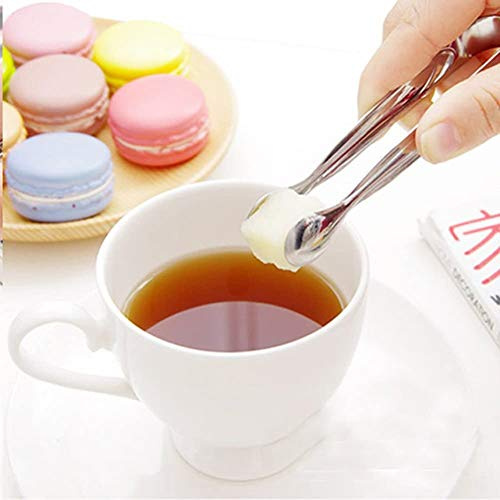 RUGVOMWM Stainless Steel Lace Side Sugar Clamp Tongs Ice Coffee Bar Buffet Kitchen Spoon - Mini Serving Tongs - Ice Tongs Mini Sugar Tongs