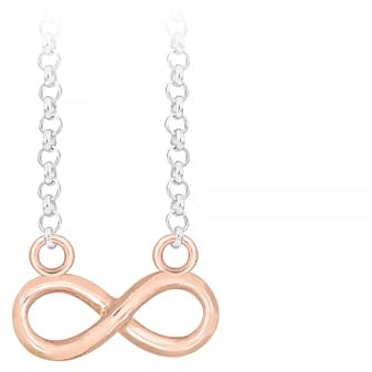 Tuscany Silver Damen Bohnenkette Halskette Rotgold Vergoldet Sterling Silber Geschnitten Unendlichkeit 46cm/18zoll