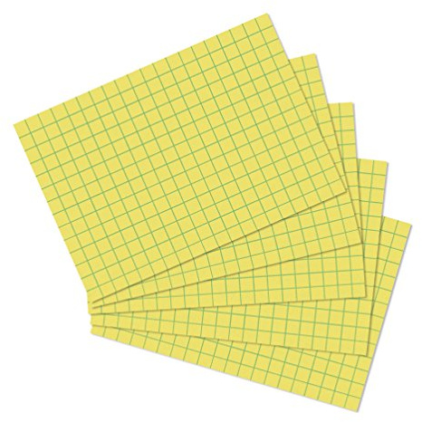 Herlitz 10901445 Karteikarte A6, kariert, gelb, 100 Stück | für Schule, Studium & Büro