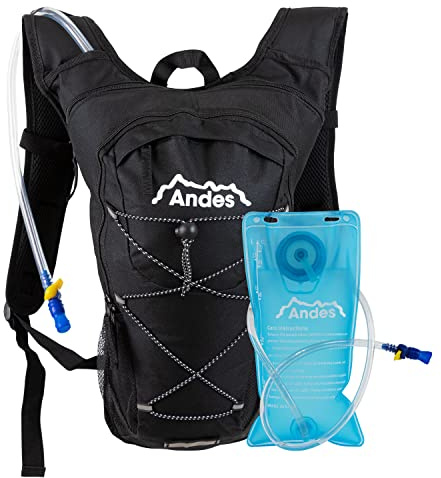 Andes 2 Litre Black Hydration Pack/Backpack Running/Cycling with Water Bladder/Pockets