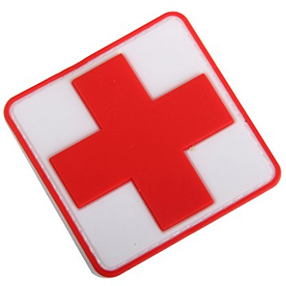 Pvc De Premiers Soins En Plein Air Croix Rouge Patch Badge Fermeture De Boucle Crochet