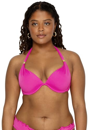 Smart & Sexy Haut de Bikini Push-up pour Femme, Fuchsia Sizzle, 90C