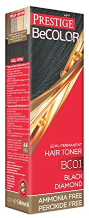 Vips Prestige - BeColor Tinte Semi Permanente Sin Amoniaco Sin Peroxide, Color Diamante Negro BC01