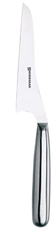 Swissmar Stainless Steel Hard Rind Cheese Knife – 10-Inch Knife with Raised Handle & Sharp Point – One-Piece Design for Gruyere, Parmesan & Romano – Hollow Handle, Dishwasher Safe, Gift Boxed