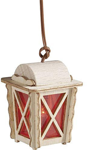 Kahlert Licht 20664 - Minipuppenzubehör - Holzlaterne, Höhe 35 mm, Holzfarben, Rot