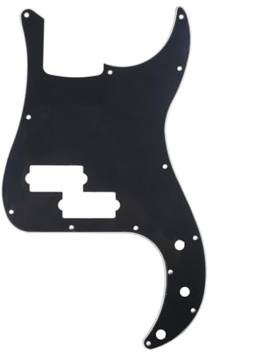 Musiclily 13 Löcher P Bass Pickguard PB Schlagbrett für Fender American/Mexican Standard Precision Bass,3 lagig Schwarz