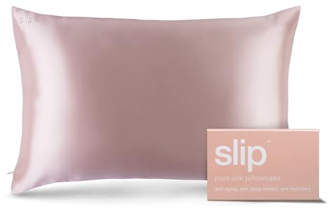 SLIP 22 Momme Seidenkissenbezug in 51 x 76cm - aus 100% Maulbeer Seide, mit Reißverschluss, atmungsaktiv, ideal für Allergiker, rosa
