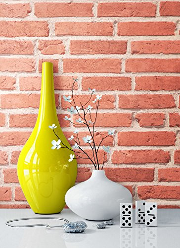 Steintapete Vlies Stein Rot Beige Natur | schöne edle Tapete im Steinmauer-Design | moderne 3D Optik für Wohnzimmer, Schlafzimmer oder Küche inkl. Newroom-Tapezier-Profibroschüre mit super Tipps!