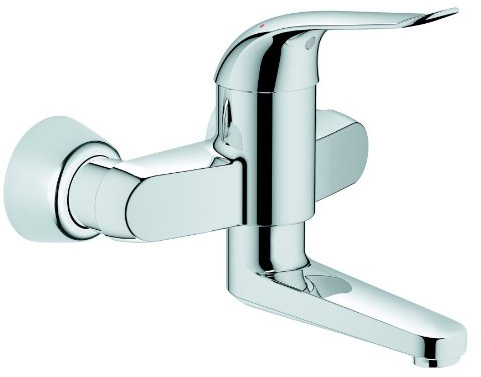 GROHE Eurosmart Care, Wand-Waschtischarmatur (Wasserhahn für das Bad, langlebige Oberfläche, einfache Wandmontage), chrom, 32767000