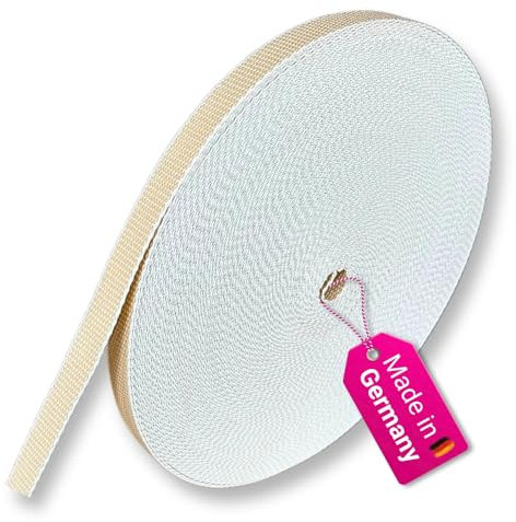 Rollra - Rotolo di fettuccia per tapparelle avvolgibili, larghezza 2,3 cm, lunghezza 50 m, colore beige