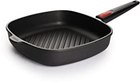 Woll Titanium Nowo 1628-1IL Induction Steak Pan 28 x 28 cm x 5 cm Ridged Base with Removable Handle