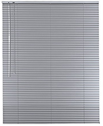 Hochwertige Aluminium Jalousie Jalousette Rollo 90 x 190 cm / 90x190 cm in Farbe silber - Bedienseite links // Fensterjalousie/Fensterjalousette/Alulamellen/Alu-Lamellen