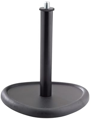 K&M 23230 Tischstativ - Trilobularsockel mit Trittschalldämpfung - Stahl mit 15,2 cm Höhe - 3/8“ Gewindeanschluss