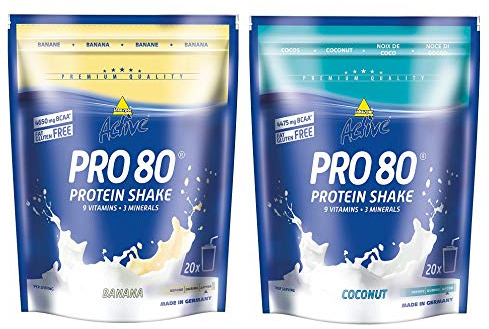 Inko Active Pro 80 Proteinshake 2 Beutel (2 x 500g = 1kg) Banane & Cocos