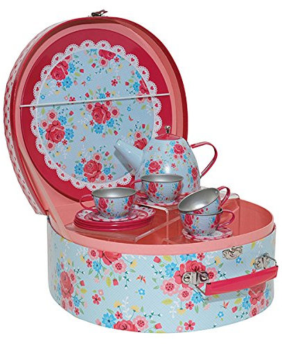 Childs Tin Teaset for Children - Great Tin Tea Set for Girls and Boys - Stunning Alternative to a Wooden Toy Tea Set. Presented in a Wonderful Display Box