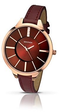 Sekonda damklocka med analog display, Röd/röd, Enskild