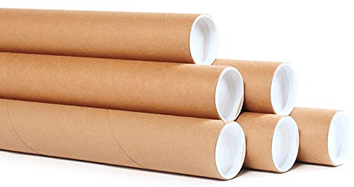 REALPACK® Versandrolle aus Karton mit Kunststoff-Endkappen, 7,6 cm, Liniengröße: 625 mm, 5 Stück