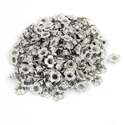 sourcing map M8 x 8mm 4 Dentado T Tuercas Cautiva Ciega Insertos 200Uds para Madera Mueble