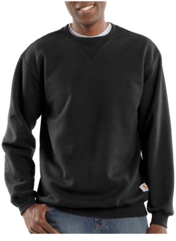 Carhartt Sweat-Shirt Mi-Épais avec Col Ras-de-cou Loose Fit Homme, Noir, S