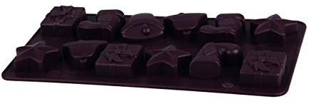 Dr. Oetker Silikon-Schokoladenform 12 Köstlichkeiten, hochwertige Silikonbackform für Schokolade, perfekt geformte Pralinen für die Weihnachtszeit, (Farbe: braun), Menge: 1 Stück
