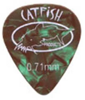 Catfish Plektrum 0.71mm green pearloid Celluloid 12er Set