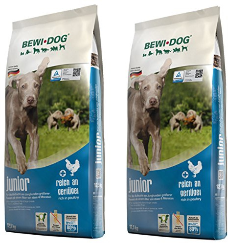Bewi Dog Junior 2 x 12,5KG | Alleinfuttermittel, Für Junghunde großer Rassen, Ohne Weizen, Mit Beta-Glucanen