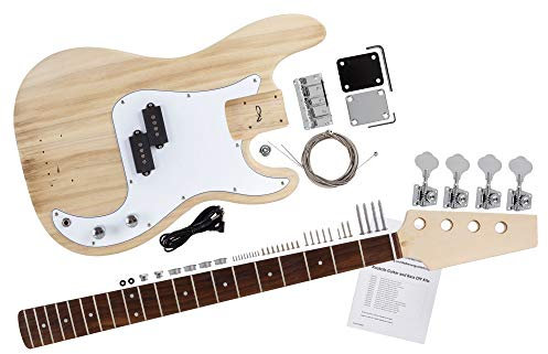 Rocktile DIY PB Bausatz E-Bass - Do-it-yourself Bausatz PB-Style - Korpus: Paulownia - Hals: Ahorn geschraubt - Griffbrett: Blackwood