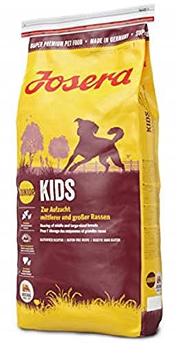 JOSERA Kids (1 x 15 kg) | Welpenfutter, Geflügel, für mittlere und große Rassen | ohne Weizen | Super Premium Trockenfutter für wachsende Hunde | 1er Pack
