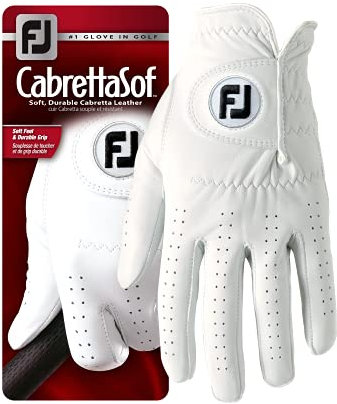 FootJoy Herren Golfhandschuh CabrettaSof für Linkshänder, Weiß, M/L