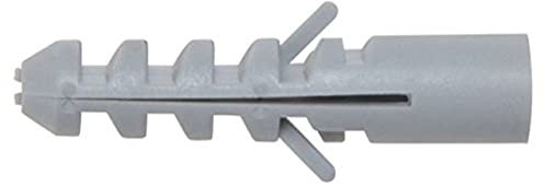 Merriway BH02075 (10 Pcs) Hardwall Concrete Anchor, M10 x 50 mm Heavy Duty Rimless Grey Nylon Wall Plug - Pack of 10 Pieces