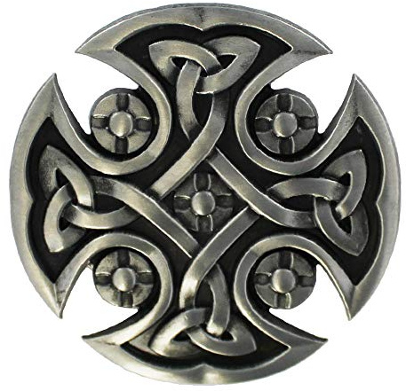eeddoo® Gürtelschnalle - keltisches Kreuz (Buckle für Wechselgürtel für Damen und Herren | Belt Frauen Männer Oldschool Rockabilly Metall Gothic Wave Rock Biker Western Trucker Casino Skull)