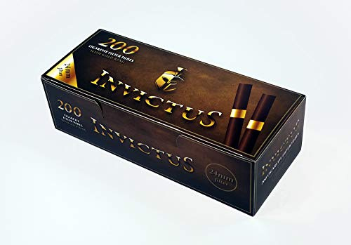 Invictus dunkle Zigarettenhülsen mit Goldring, 24mm Filter, 200er Box 5 Boxen (1000 Hülsen)