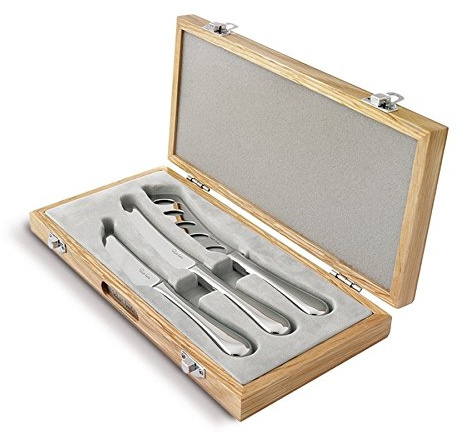 Robert Welch Radford Bright Cheese Knife, 3 Piece Set. Made from Stainless Steel. Dishwasher Safe.