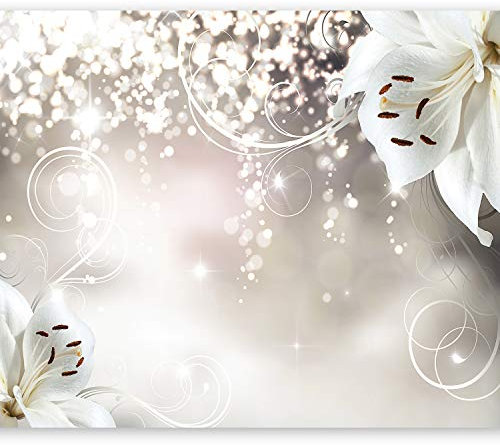 Wallpaper - Wall Mural 350x256 cm Non-Woven Premium Art Print Fleece Wall Mural Decoration Poster Picture Design Modern Flowers b-A-0012-a-b