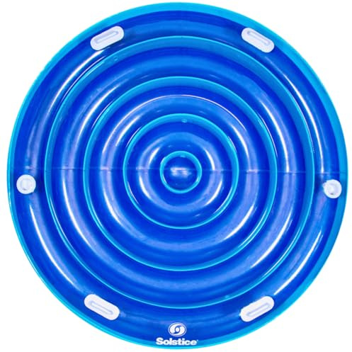 SOLSTICE Flotteur gonflable de piscine pour relaxation – Radeau pour piscine de groupe, plage et lac, 203,2 cm Jumbo Island, bleu