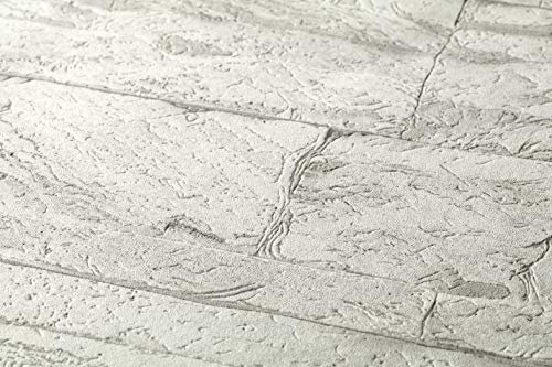 A.S. Création Vliestapete Best of Wood and Stone Tapete in Stein Optik fotorealistische Steintapete Naturstein 10,05 m x 0,53 m grau weiß 707161 7071-61