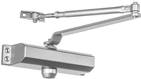 Dynasty Hardware Door Closer, Commercial Hydraulic Closer, Self-Closing, Spring Size 2, Surface Mount, Sprayed Aluminum, Series 2000
