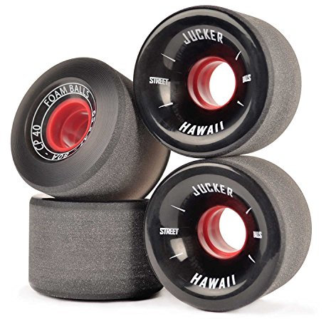JUCKER HAWAII Longboard Rollen Wheels für Longboard, Cruiser & Mini Cruiser STREETBALLS - Longboard Rollen 65 MM 80A Foam Balls Schwarz