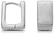 VINANI Klapp-Creolen aus 925 Sterling Silber I Nickelfreie Ohrringe für Damen I Mattierte Front & glänzende Seiten mit Anlaufschutz I Allergikerfreundlich I Handarbeit in Juweliersqualität I CRA