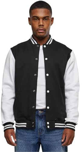 Urban Classics Herren 2-Tone College Sweatjacket, Blk/Wht, L, TB207