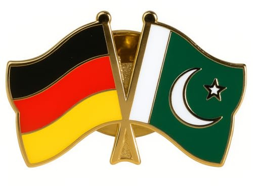 Flaggenfritze Freundschaftspin Deutschland P-S, 22 mm, Flaggen Pin vergoldet aus Hartemaille, Länder Anstecker zum Sammeln und Tragen
