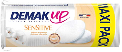 Demak' Up Sensitive – Set di 64 Dischetti Struccanti ovale Maxi – Set di 4