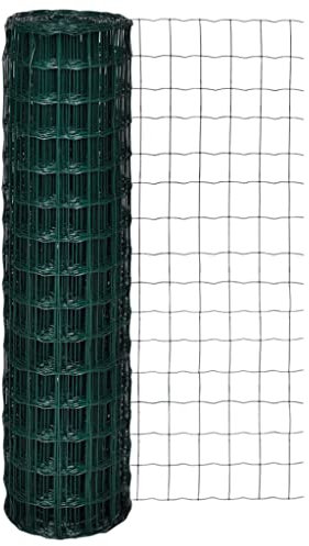 vidaXL Set de Euro Valla con Clavo 25x1,5 m Malla Cerca Vallado Acero Alambre